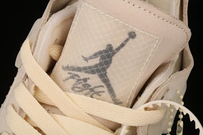 All categories Air Jordan Jordan series basketball shoes Air Jordan 4 pure original OF x Air Jordan 4 Retro "Cream/Sail" AJ4 Joe 4 mid-top retro casual sports culture basketball shoes CV9388-100